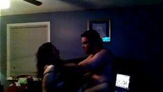 Amateur couple real homemade missionary sex. orgasm. cum inside. porn video