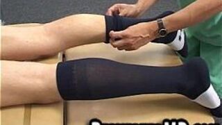 Sexy hunk patient gets massaged by this hunk doctor porn video